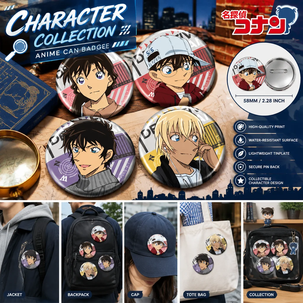 Anime Merchandise In Japanese - Japon Dedektif Conan Ürünleri: Metal Rozet,